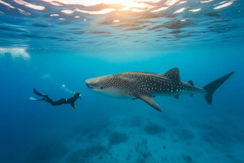 Whale shark snorkeling Indonesia unguided