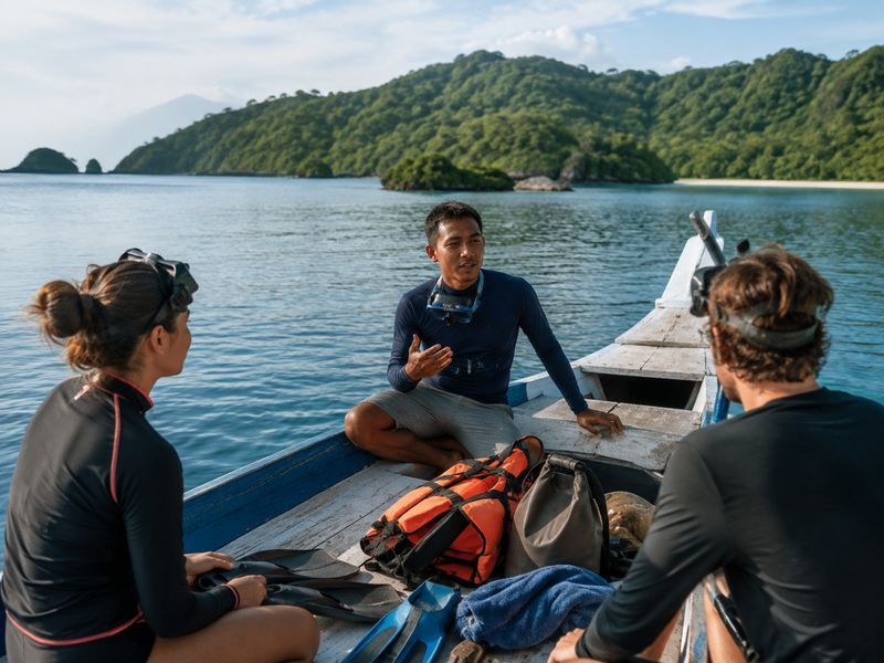 whale shark trip preparation saleh bay