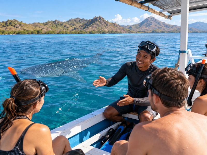 Whale shark tour full day with local guide in Saleh Bay