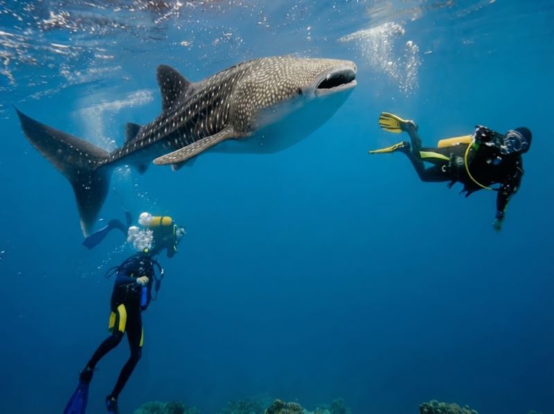 where to dive with whale sharks group